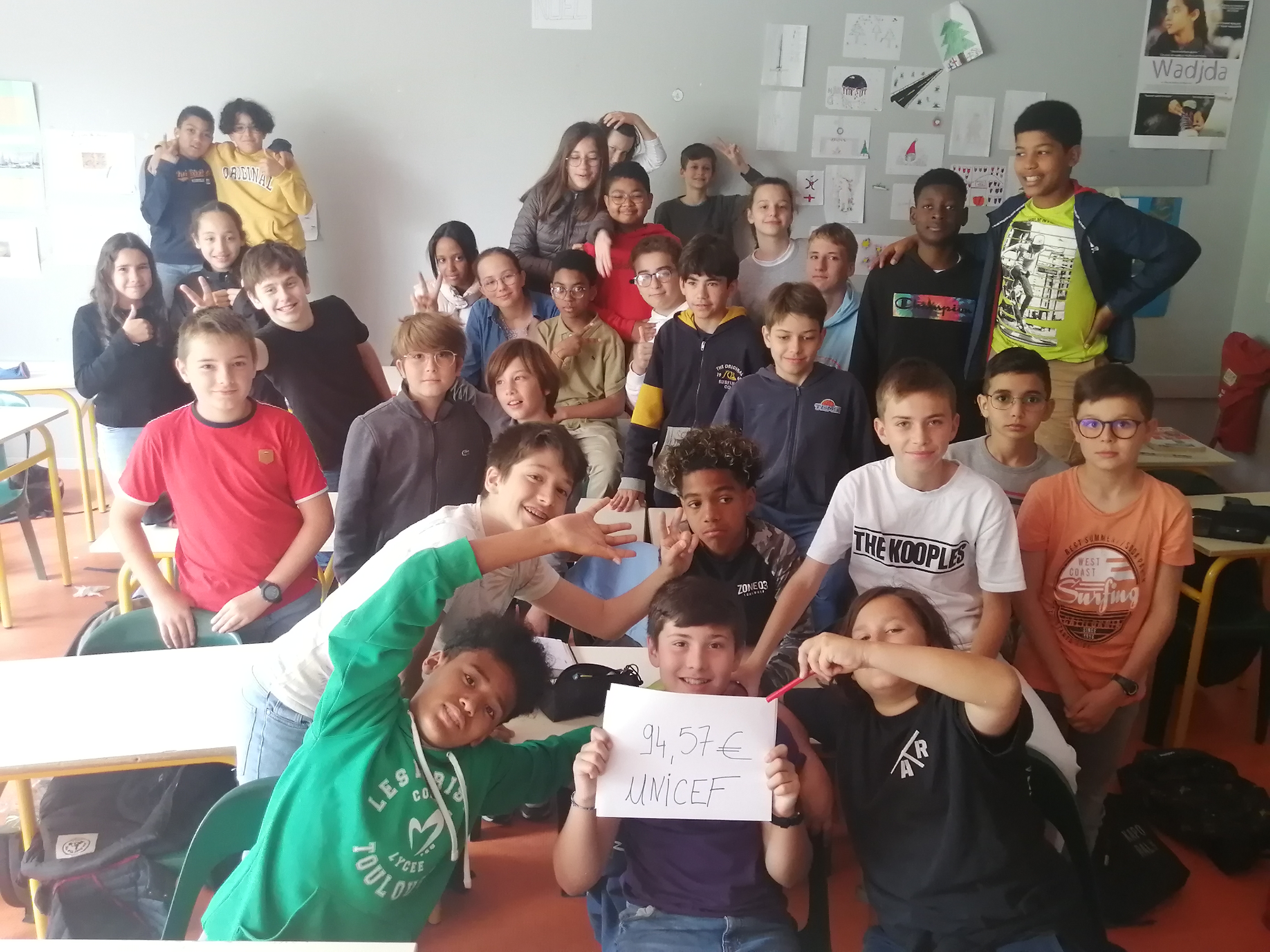 Un élève propose une collecte de dons pour l'UNICEF !