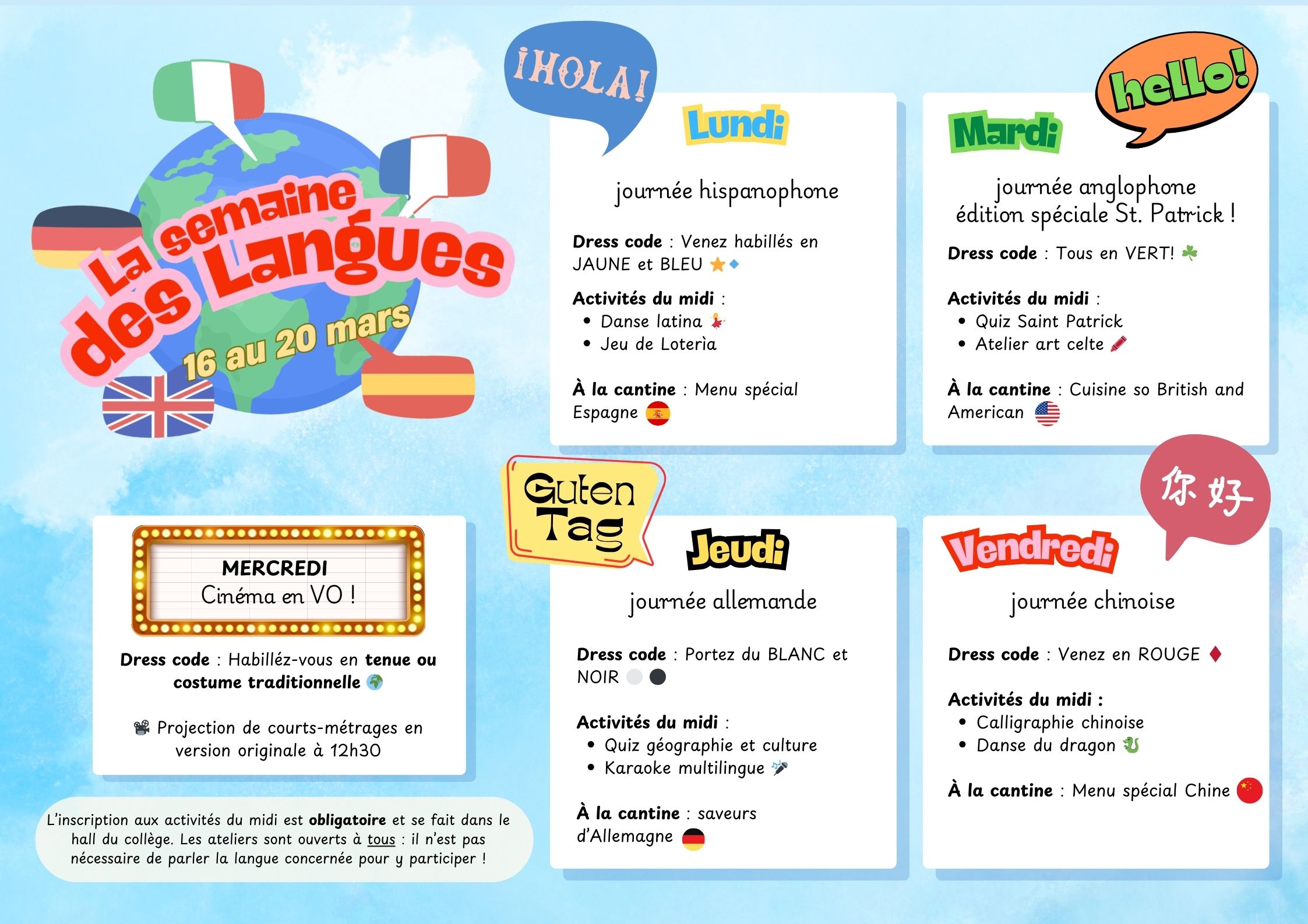 Visuel : Semaine des langues aux Maristes : une invitation � voyager, d�couvrir et pratiquer autrement