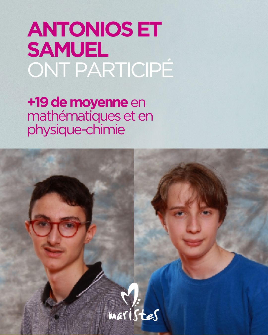 Visuel : Concours g�n�ral des lyc�es : deux �l�ves des Maristes engag�s dans un d�fi d�excellence