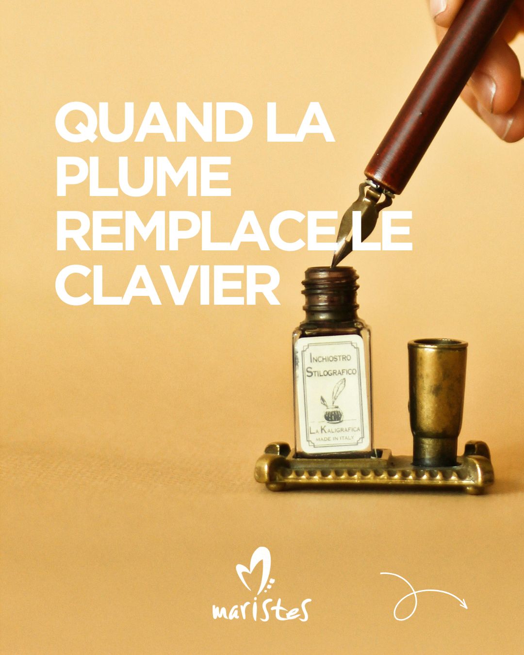 Visuel : Quand la plume remplace le clavier : l'atelier calligraphie des 5e